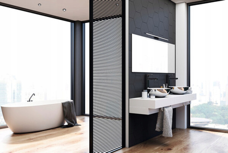 Nástěnné koupelnové LED svítidlo nad zrcadlo 15W 1230lm 4000K Neutral Rectangular Black IP44 Asten Kanlux