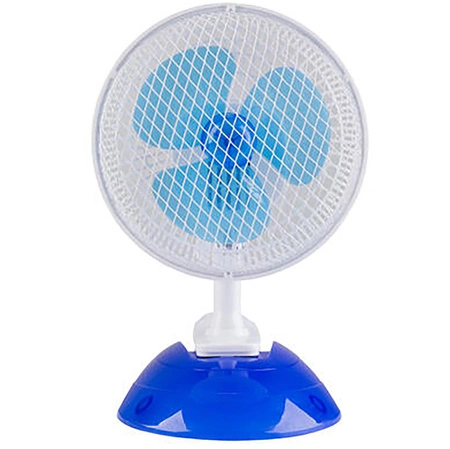 Stolní ventilátor Cirkulátor vzduchu Stojací stolní ventilátor 31cm 13W bílo-modrý + klip