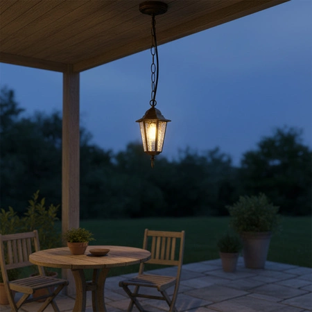 LIGURIA-LT Závěsná zahradní lampa 1xE27 92cm Patina - GOLDLUX (Polux)