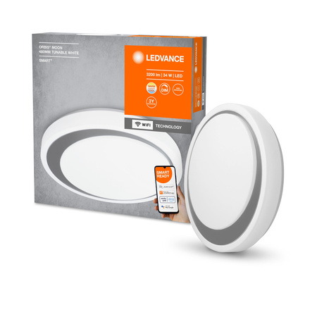 Plafon LED stropní svítidlo šedé ORBIS Moon 32W 3300lm Teplá bílá-Studená bílá 48cm SMART+ WiFi LEDVANCE