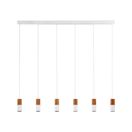 ELIT WHITE/WOOD Lamelové stropní svítidlo bílé dřevěné moderní 6xGU10 6308 TK Lighting