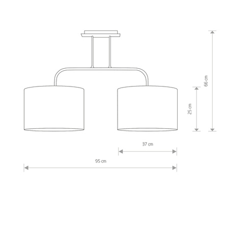 Stropní svítidlo ALICE 4962 Nowodvorski černá-zlatá 2xE27 Závěsný materiál+moderní ocel