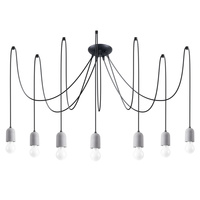 NESO 7 Stropní závěsné svítidlo Lustr 7xE27 Šedá černá Minimalistický SOLLUX