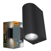 Zahradní nástěnná lampa Venkovní LED fasádní lampa 6W 600lm 2700k Warm Black PELLE Videx
