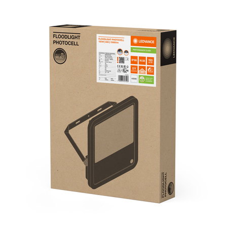 LED reflektor 100W 15000lm 4000K IP66 černý se soumrakovým senzorem LEDVANCE Floodlight