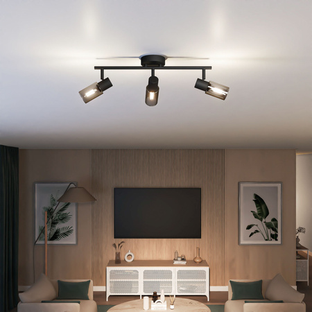 Reflektorové stropní svítidlo 3x E14 Black Palms Philips