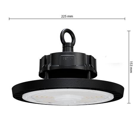 Průmyslová High Bay 100W 15000lm 5000 Cold 90° stmívatelná černá IP65 Masterled LED lampa