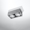 Svítidlo pro povrchovou montáž QUATRO 2 2xGU10 ES111 Spot Rectangular Grey SOLLUX