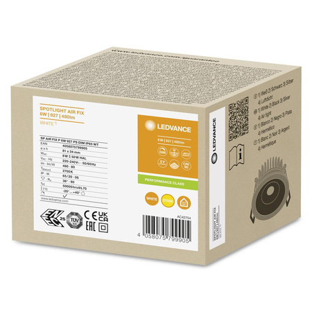 LED panelové bodové svítidlo 6W 480lm 3000K teplé stmívatelné Mesh Spot White Air Fix Ledvance