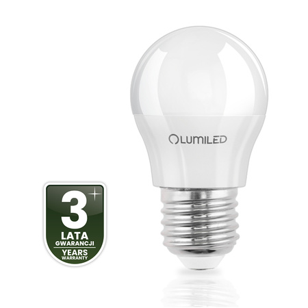 6x Žárovka LED E27, P40 2.5W = 25W 249lm 6500K Studená bílá 180° LUMILED
