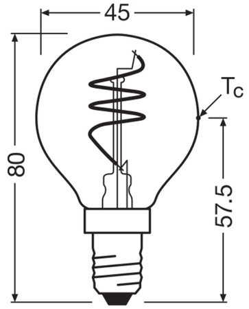 Dekorativní LED žárovka P46 kapka E14 4,9W = 40W 470lm 2200K teplá bílá CRI90 300° Vintage 1906 Osram