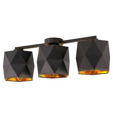 SIRO BLACK Lustr černo-zlatý moderní geometrický 3xE27 1041 TK Lighting stropní svítidlo