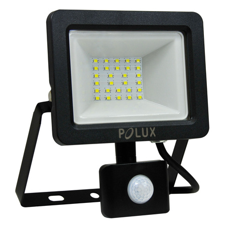 Reflektor LED 20W 1600lm 3000K černý s pohybovým a soumrakovým senzorem GOLDLUX (Polux)
