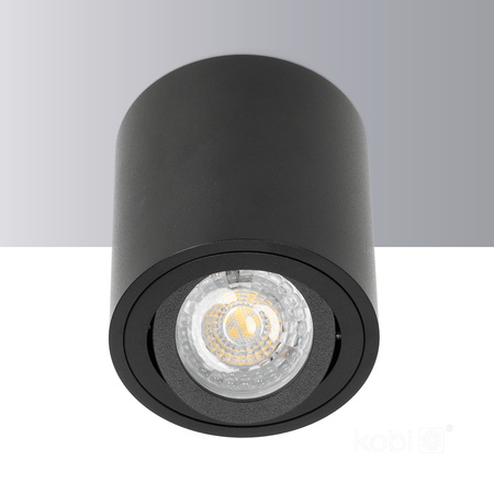 Halogenová bodová zářivka GU10 kulatá černá OH36 Kobi pro povrchovou montáž