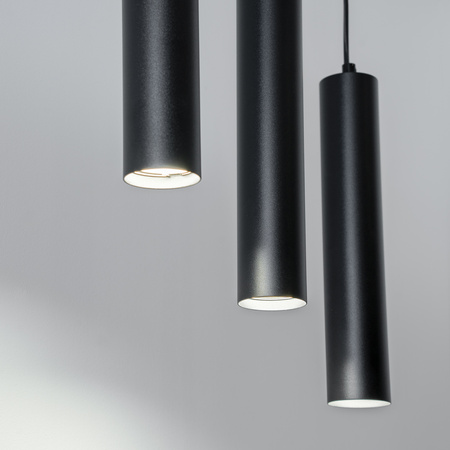 Stropní závěsné svítidlo 29cm Reflektor 3x GU10 LED SOPLO Black LUMILED