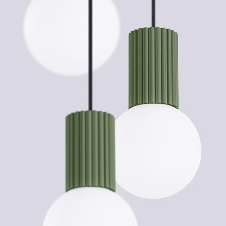 Stropní závěsné svítidlo 3x G9 Round Olive Modern Matte Halo Sollux