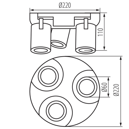 Stropní svítidlo Reflektor GU10 nastavitelný kulatý bílý zlatý Laurin Kanlux