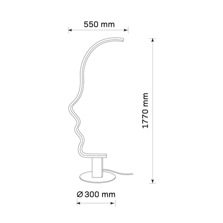 LED stojací lampa 25W 3000lm 4000K Neutral Black Stranger Sanico Goldlux