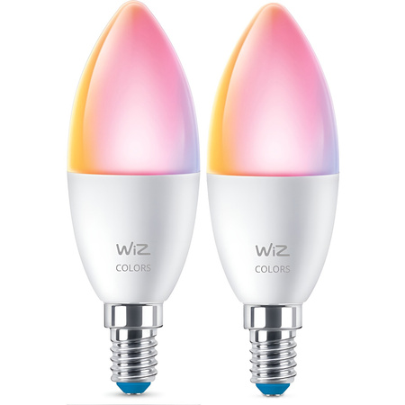 2x LED žárovka E14 Candle C37 4,9W = 40W 470lm 2200-6500K RGB + TW Smart SMART WiFi Bluetooth App WiZ