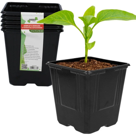 5x produkční květináč na sazenice. prošívání. setí semínek zeleniny. 11x11x12 cm