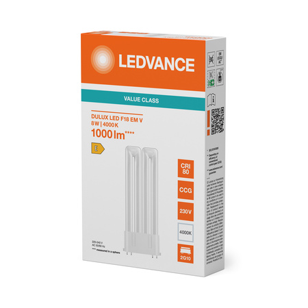 LED žárovka DULUX 2G10 8W = 18W 1000lm 4000K neutrální bílá FILAMENT LEDVANCE