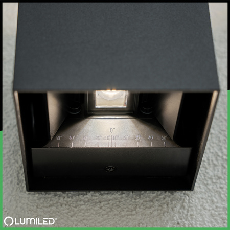 Zahradní nástěnná lampa G9, nastavitelné nahoru a dolů Černá PYXIS LUMILED