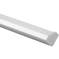 LED rohový hliníkový profil, povrchově eloxovaný 2m s mléčným stínítkem pro LED pásky + koncovky Ecolight řady R