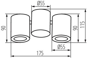 LED reflektor pro povrchovou montáž nastavitelný GU10 černý Blurro Kanlux