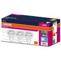 3x LED žárovka GU10 4.5W = 50W 350lm 4000K Neutrální bila 36° OSRAM HODNOTA