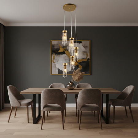 Stropní závěsné svítidlo 5x E27 Zlots Gea Sanico Goldlux