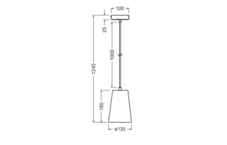 Dekorativní stropní závěsné svítidlo E27 s převisem bílý dekor Ledvance