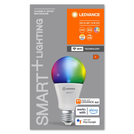 E27 A100 LED žárovka 14W 1521lm RGBW SMART+ WiFi Stmívatelné Classic LEDVANCE
