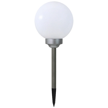 LED solární zahradní lampa WHITE BALL 20cm s pohonem 3500K Teplá bílá + RGB GOLDLUX (Polux)