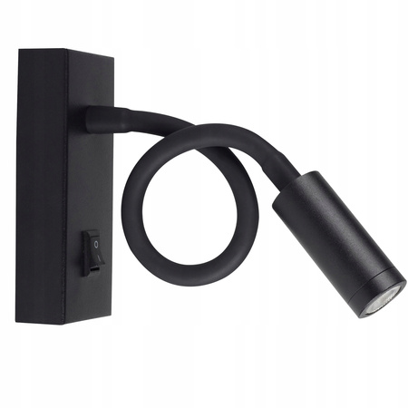 Noční světlo LED pro čtení s povrchovou montáží 3,3 W 145 lm 3000K teplá 30° černá Tonil Kanlux