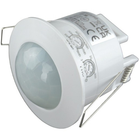 PIR pohybový a soumrakový senzor. zapuštěný 360°. 6m. vnitřní bílý