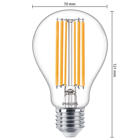LED žárovka E27 A67 13W = 120W 2000lm 2700K Warm FILAMENT LED Classic Philips