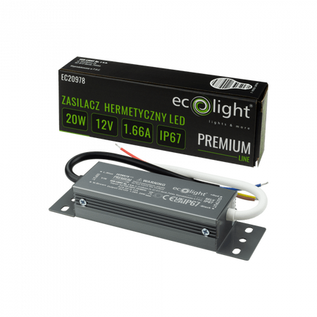 LED napájecí zdroj IP67 20W 12V Premium Ecolight