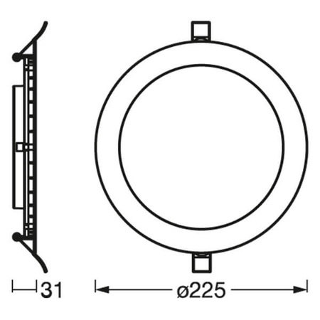LED panelové vestavné stropní svítidlo DOWNLIGHT SLIM 22W 2000lm 3000K Teplá bílá 22.5cm LEDVANCE