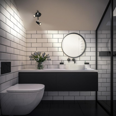 LED stropní nástěnné svítidlo Nástěnné svítidlo pro povrchovou montáž 6,8 W 460lm 3000K Warm Dimmable Black LED Spot Ledvance