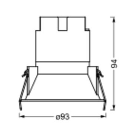 LED panelové bodové svítidlo 10W 700lm CCT Mesh White Black Downlight Slim Ledvance