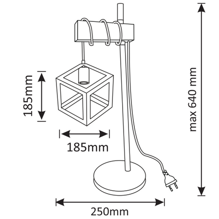 ŠVÉDSKO Stojací stolní lampa 1x E27 Dřevo Black GOLDLUX (Polux)