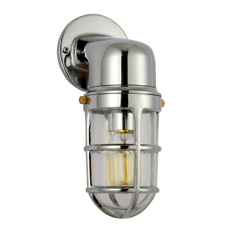 Venkovní fasádní nástěnné svítidlo průmyslové E27 chrom LOFT LUND GOLDLUX (Polux)