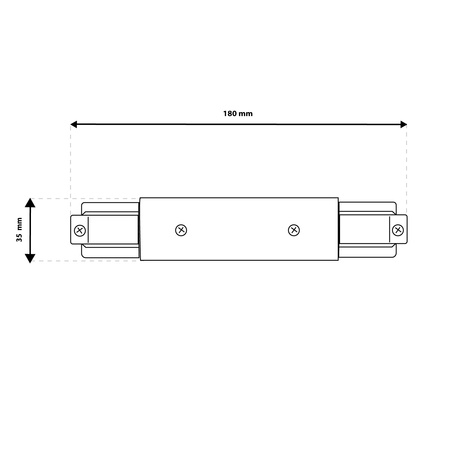 1F KOLEJNICOVÝ KONEKTOR PŘÍMÝ S NAPÁJECÍM ZDROJEM BÍLE PODSVÍCENÝ