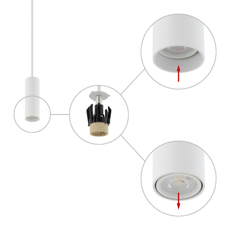 GU10 závěsné stropní svítidlo bílé moderní FOURTY S 10764 Nowodvorski