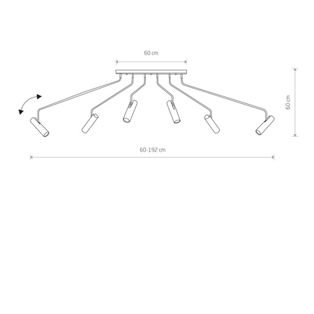 EYE SUPER 6492 Nowodvorski stropní svítidlo bílé 5xGU10 Lustr pohyblivé tubusové stínidlo moderní ocel