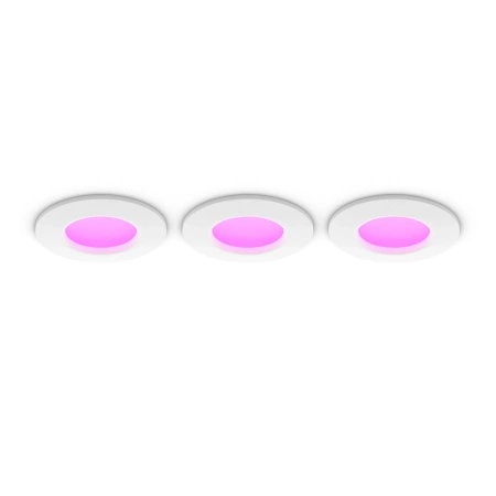 3x LED panel zapuštěný do podhledu 8,3 W 1000 lm IP44 bílé a barevné ambiance RGB + TW White Smart SMART Zigbee Bluetooth Slim Downlights Philips HUE