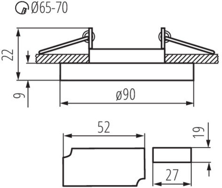 Halogenová bodová LED GU10 20W 30lm modrá zapuštěná kulatá stříbrná Soren Kanlux