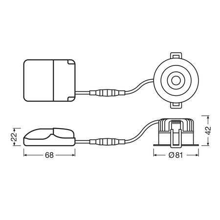 LED panelové bodové svítidlo 8W 640lm 3000K teplé stmívatelné Mesh Spot White Fix Ledvance