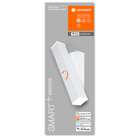 Chytré nástěnné svítidlo SMART + WIFI 12W ORBIS WALL CROSS WHITE LEDVANCE