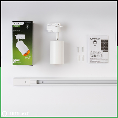 Osvětlovací lišta 1m + 3x reflektor lištový, GU10 Bílý Zlatý SAGI LUMILED